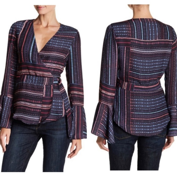 Parker Tops - Parker Wrap Tolomei Front Blouse